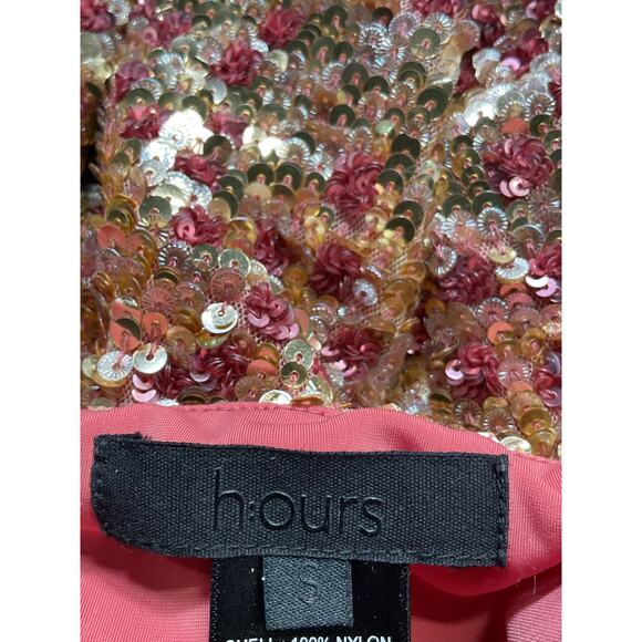 H:Ours 'Vega' Pink Sequin Embellished Back Cut Out Dress Size S - Picture 4 of 5